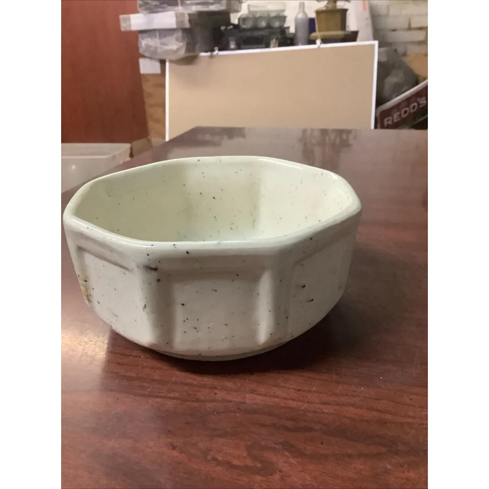 Vintage Manley Pottery Planter Light Green Speckled 5.5” Plants Succulents 1950s